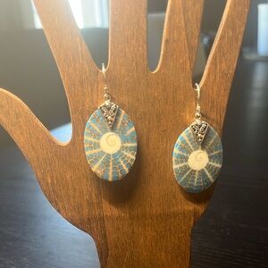 Blue and Silver Shell Earrings